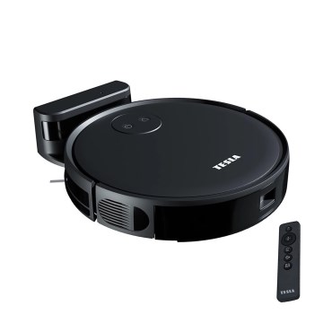 TESLA Smart - Aspirapolvere robot intelligente 2 in 1 2000 mAh Wi-Fi nero + telecomando