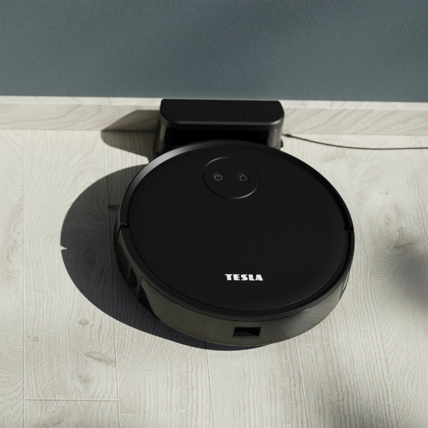 TESLA Smart - Aspirapolvere robot intelligente 2 in 1 2000 mAh Wi-Fi nero + telecomando