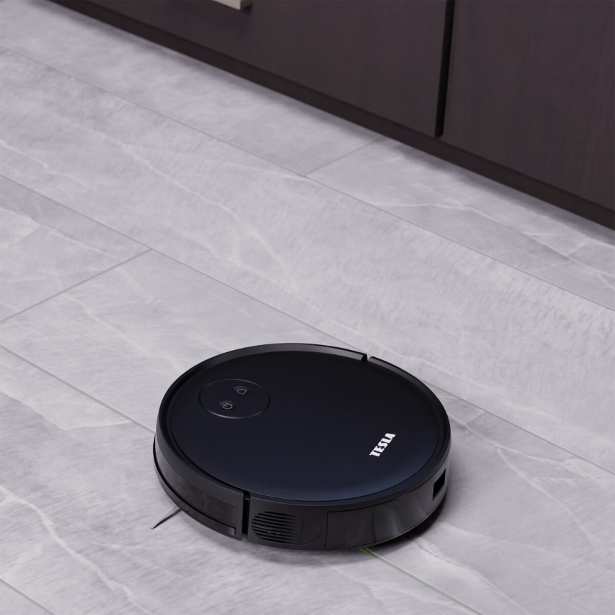 TESLA Smart - Aspirapolvere robot intelligente 2 in 1 2000 mAh Wi-Fi nero + telecomando