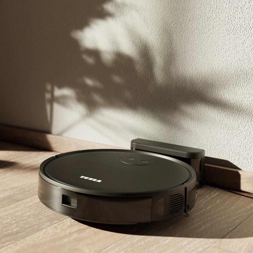 TESLA Smart - Aspirapolvere robot intelligente 2 in 1 2000 mAh Wi-Fi nero + telecomando