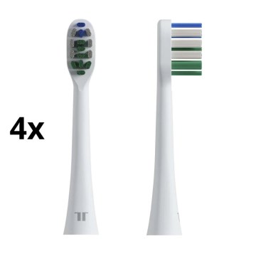 TESLA Smart - SET 4x Testine di ricambio per spazzolino sonico TS400 bianco