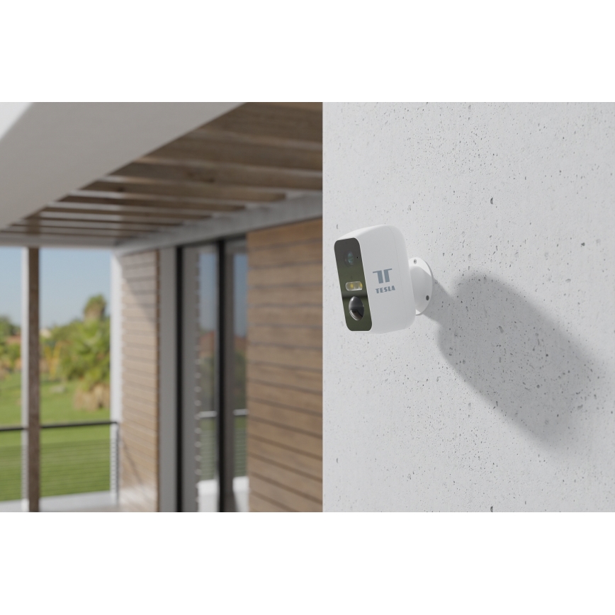 TESLA Smart - Telecamera smart per esterni con sensore 2K 1296p 9600 mAh 5V Wi-Fi IP65
