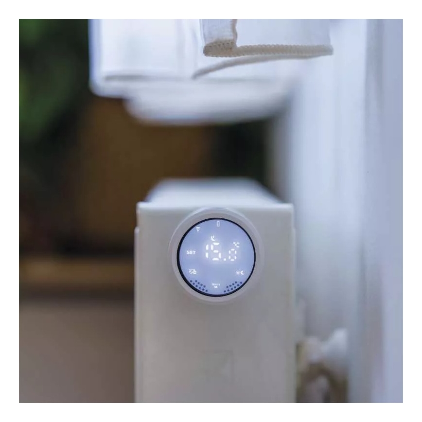 Testa termostatica intelligente con display LCD GoSmart M30x1,5 2xAA/1,5V Tuya
