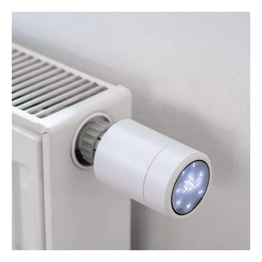 Testa termostatica intelligente con display LCD GoSmart M30x1,5 2xAA/1,5V Tuya