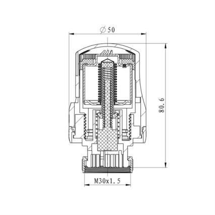 Testa termostatica M30x1,5