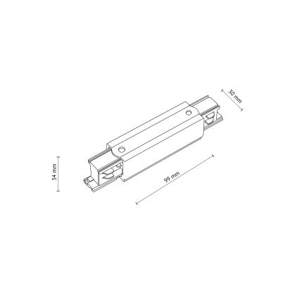 Testata del sistema a binario con connessione di alimentazione trifase TRACER straight bianco
