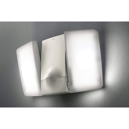 theben - Faretto LED da parete con sensore 2xLED/10W/230V bianco IP55