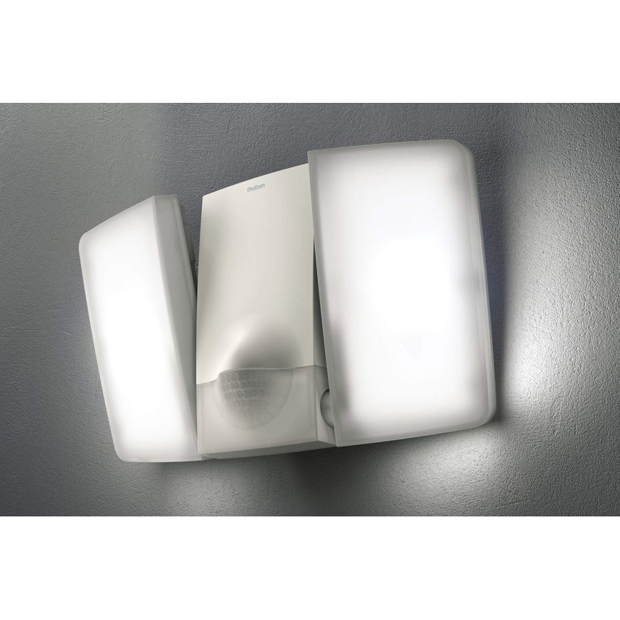 theben - Faretto LED da parete con sensore 2xLED/10W/230V bianco IP55