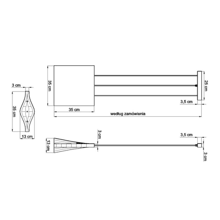 Thoro TH.007 - Lampadario a sospensione con filo TUNG 1xE27/60W/230V