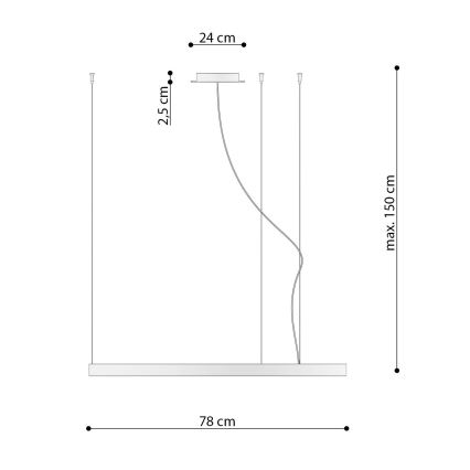 Thoro TH.174 - Lampadario LED a sospensione con filo RIO LED/50W/230V CRI90 3000K diametro 78 cm oro