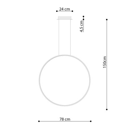 Thoro TH.175 - Lampadario LED a sospensione con filo RIO LED/50W/230V CRI90 3000K diametro 78 cm oro