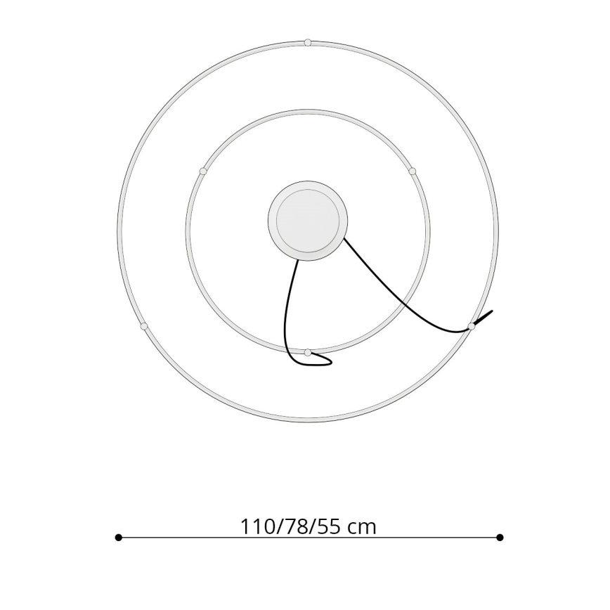 Thoro TH.176 - Lampadario LED a sospensione con filo RIO LED/80W/230V CRI 90 3000K bianco