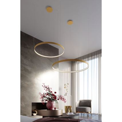 Thoro TH.181 - LED  Lampadario a sospensione con filo RIO LED /50W/230V CRI 95 4000K diametro 78 cm oro