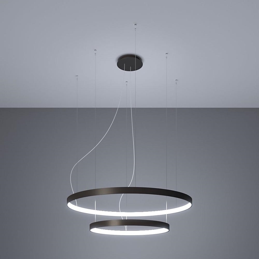 Thoro TH.212 - Lampadario LED a sospensione con filo RIO LED/80W/230V CRI 95 4000K nero