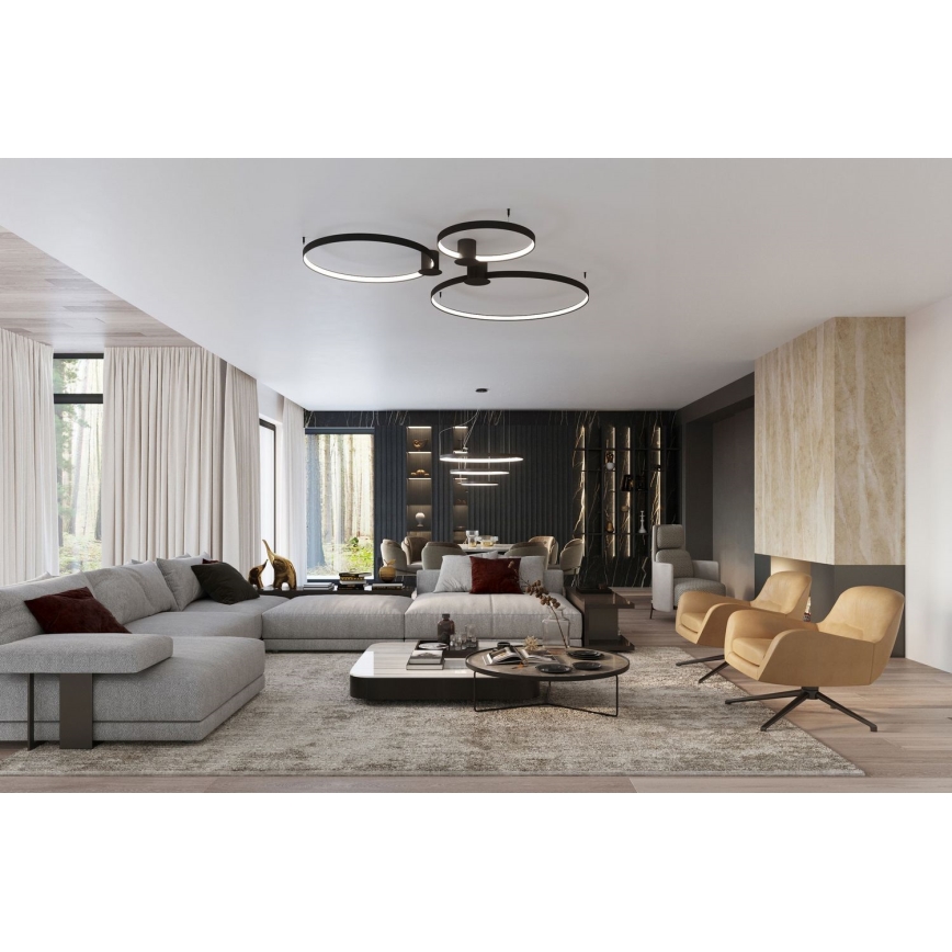 Thoro TH.212 - Lampadario LED a sospensione con filo RIO LED/80W/230V CRI 95 4000K nero