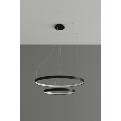Thoro TH.212 - Lampadario LED a sospensione con filo RIO LED/80W/230V CRI 95 4000K nero