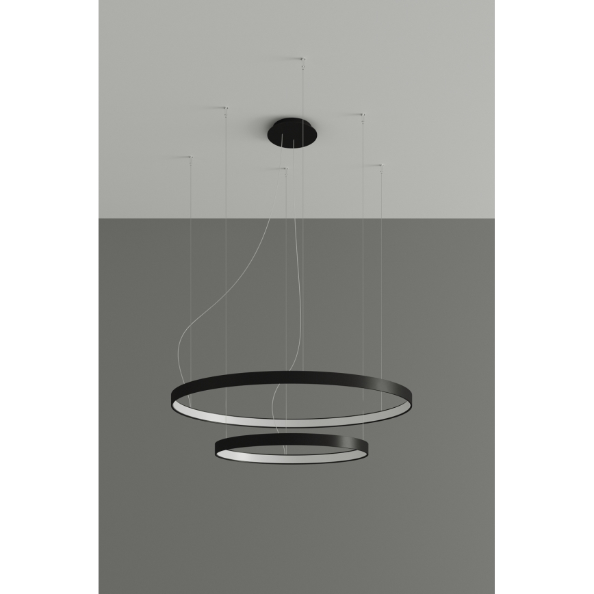 Thoro TH.212 - Lampadario LED a sospensione con filo RIO LED/80W/230V CRI 95 4000K nero