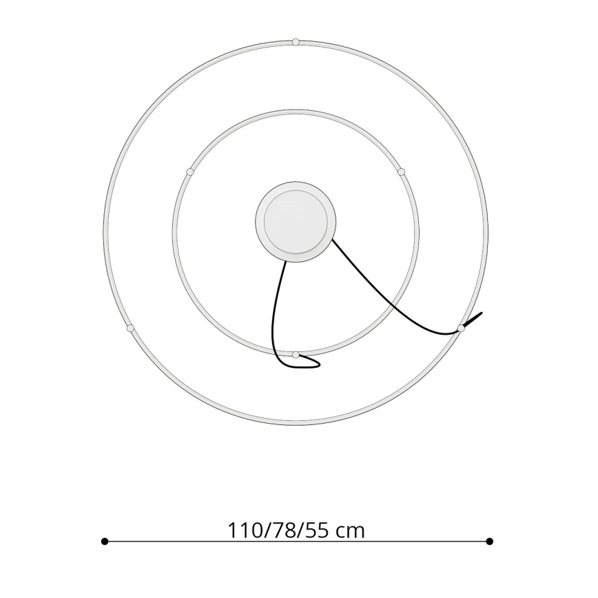 Thoro TH.212 - Lampadario LED a sospensione con filo RIO LED/80W/230V CRI 95 4000K nero