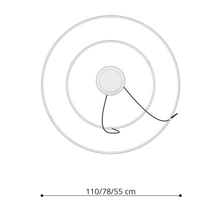 Thoro TH.214 - Lampadario LED a sospensione con filo RIO LED/80W/230V CRI90 3000K oro