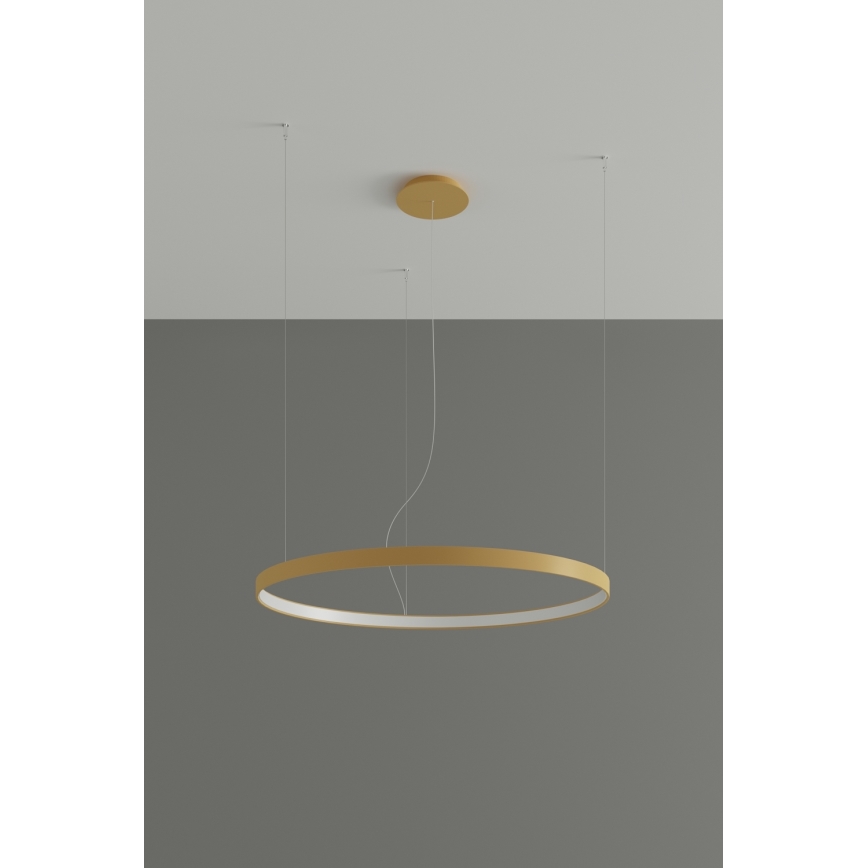 Thoro TH.217 - Lampadario LED a sospensione con filo RIO LED/30W/230V CRI 95 4000K diametro 55 cm oro
