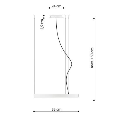 Thoro TH.217 - Lampadario LED a sospensione con filo RIO LED/30W/230V CRI95 4000K diametro 55 cm oro