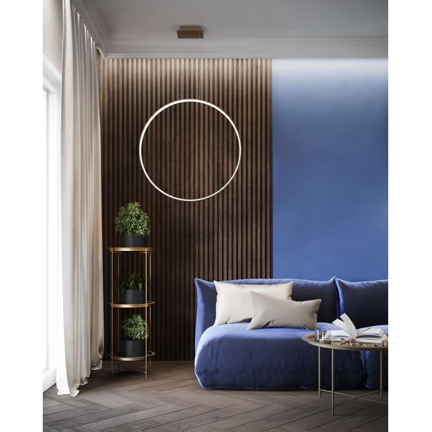 Thoro TH.221 - Lampadario LED a sospensione con filo RIO LED/30W/230V CRI 95 4000K diametro 55 cm oro