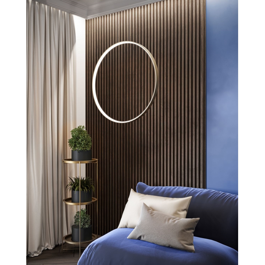 Thoro TH.221 - Lampadario LED a sospensione con filo RIO LED/30W/230V CRI 95 4000K diametro 55 cm oro