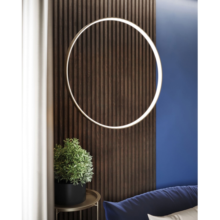 Thoro TH.221 - Lampadario LED a sospensione con filo RIO LED/30W/230V CRI 95 4000K diametro 55 cm oro