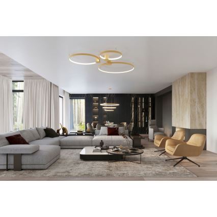 Thoro TH.224 - Plafoniera LED RIO LED/50W/230V CRI 90 3000K diametro 78 cm oro