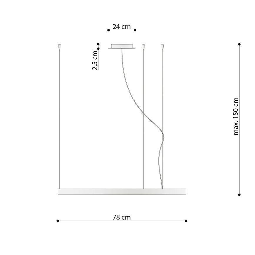 Thoro TH.246 - Lampadario LED a sospensione con filo RIO LED/50W/230V CRI 90 3000K diametro 78 cm oro
