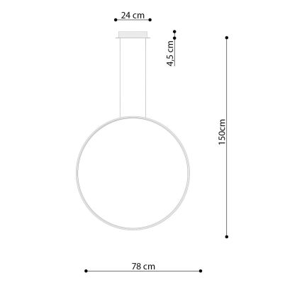 Thoro TH.248 - Lampadario LED a sospensione con filo RIO LED/50W/230V CRI90 3000K diametro 78 cm oro