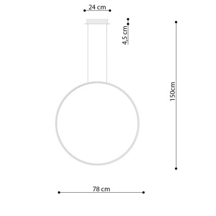 Thoro TH.249 - Lampadario LED a sospensione con filo RIO LED/50W/230V CRI90 4000K diametro 78 cm cromo