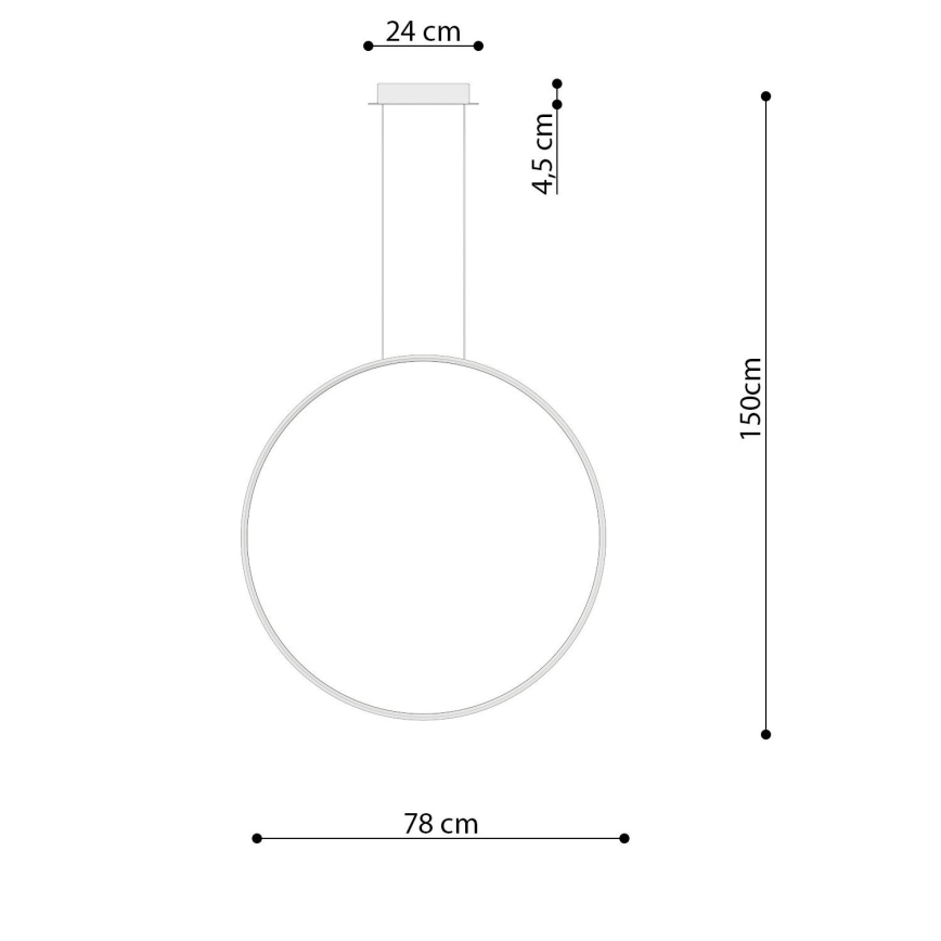 Thoro TH.249 - Lampadario LED a sospensione con filo RIO LED/50W/230V CRI 90 4000K diametro 78 cm cromo lucido