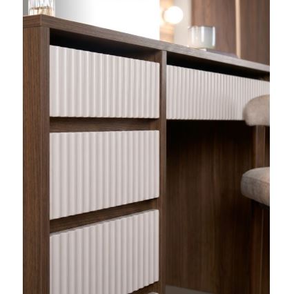 Toeletta AMORIO 120x55 cm cachemire/finitura noce