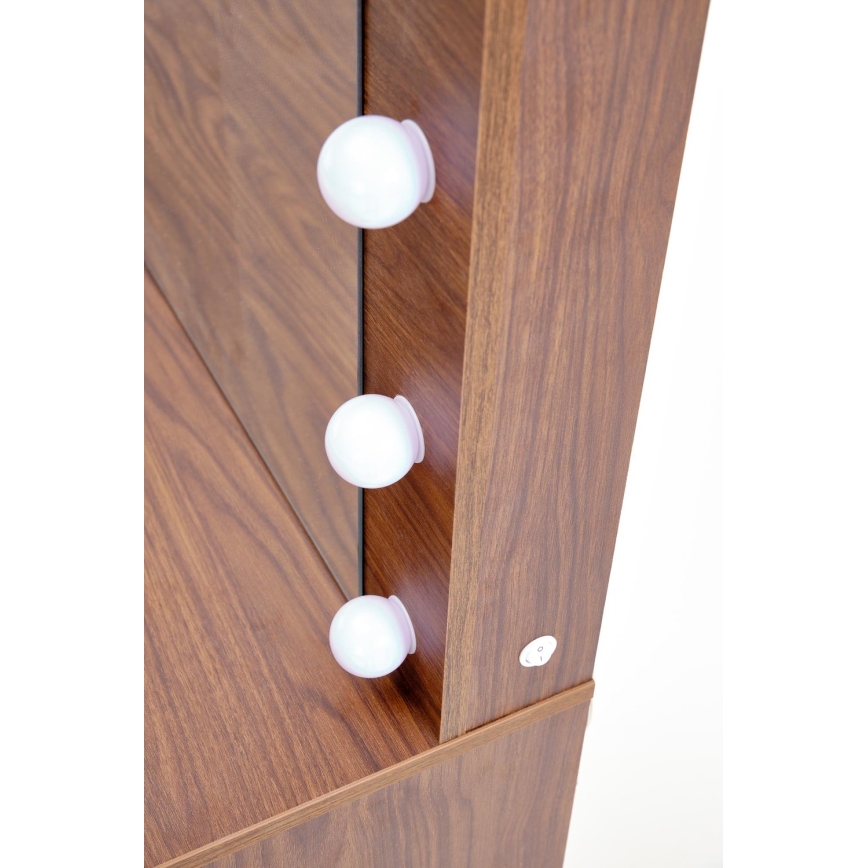 Toeletta AMORIO 120x55 cm cachemire/finitura noce