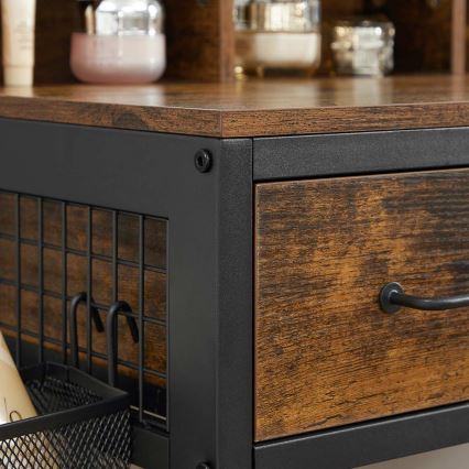 Toeletta con sgabello 28,6x42 cm FLORA marrone/nero