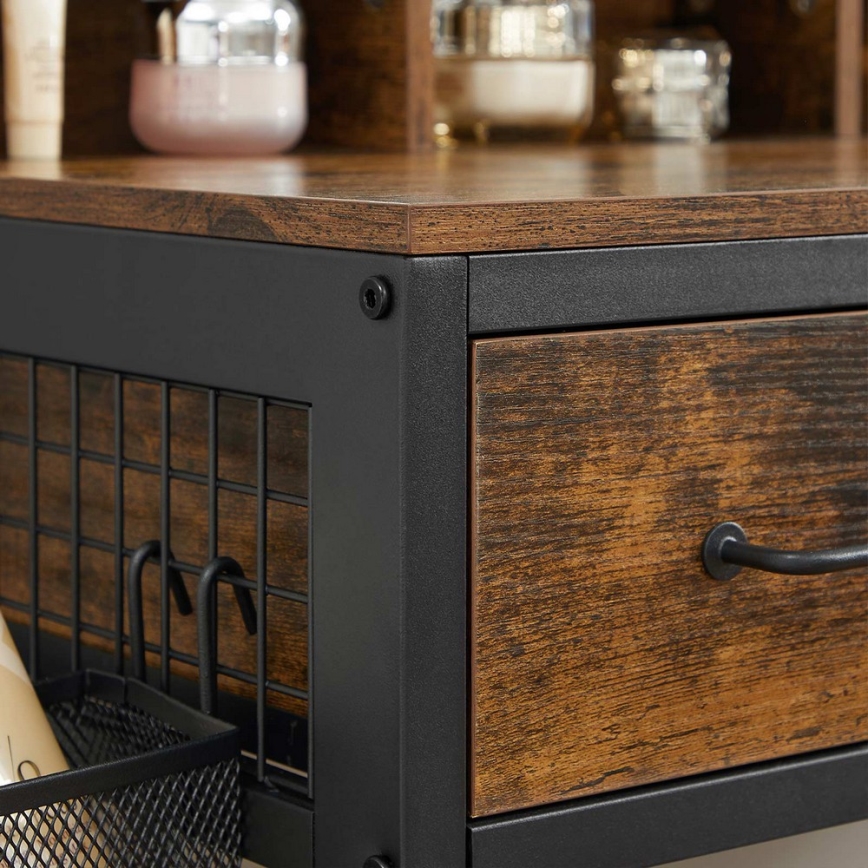 Toeletta con sgabello 28,6x42 cm FLORA marrone/nero