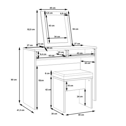 Toeletta ERO con pouf marrone/nero
