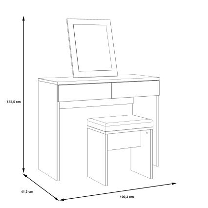 Toeletta ERO + sgabello marrone/nero