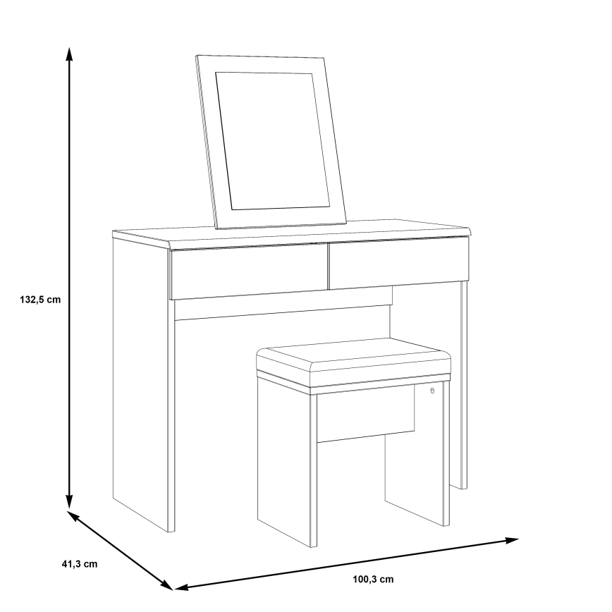 Toeletta ERO + sgabello marrone/nero