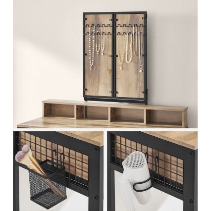 Toeletta FLORA con sgabello 28,6x42 cm marrone/nero