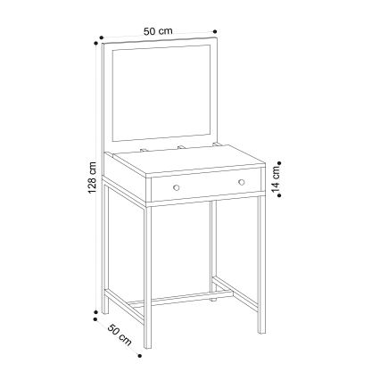 Toilette MARY 128x50 cm marrone/nero