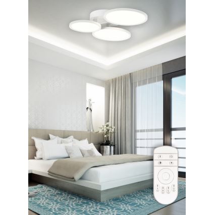 Top Lampada - Lampadario a plafone LED dimmerabile MERKUR LED/50W/230V 3000-6500K bianco + telecomando