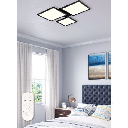 Top Lampada - Lampadario a plafone LED dimmerabile MERKUR LED/50W/230V 3000-6500K nero + telecomando