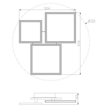 Top Lampada - Lampadario a plafone LED dimmerabile MERKUR LED/50W/230V 3000-6500K nero + telecomando