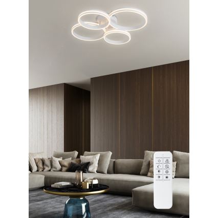 Top Lampada - Lampadario a plafone LED dimmerabile OLYMP LED/65W/230V 3000-6500K arrotondato bianco + telecomando