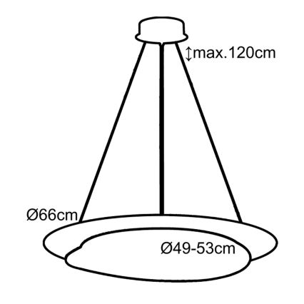 Top Lampada - Lampadario a sospensione con filo LED dimmerabile STONE LED/51W/230V 3000-6500K + telecomando