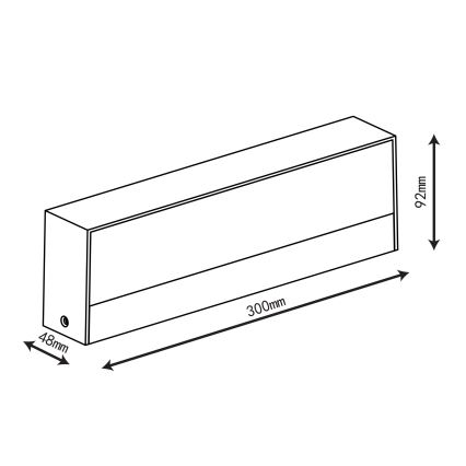 Top Light - Applique da esterno LED IMOLA LED/16W/230V 3000/4000/6000K IP54 30 cm nero