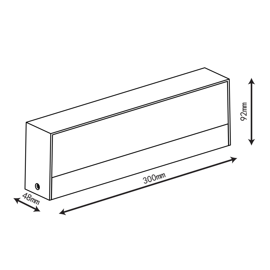Top Light - Applique da esterno LED IMOLA LED/16W/230V 3000/4000/6000K IP54 30 cm nero