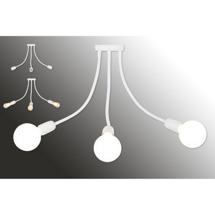 Top Light Galileo 3 B - Lampadario a sospensione con supporto rigido 3xE27/40W/230V bianco